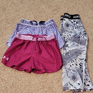 Under Armour Purple and Pink Kids Shorts
